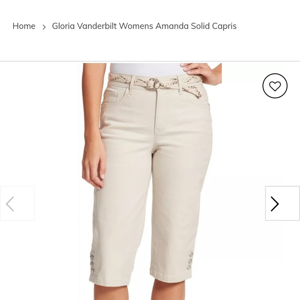 GLORIA VANDERBILT STONEWOOD CAPRI SIZE 10